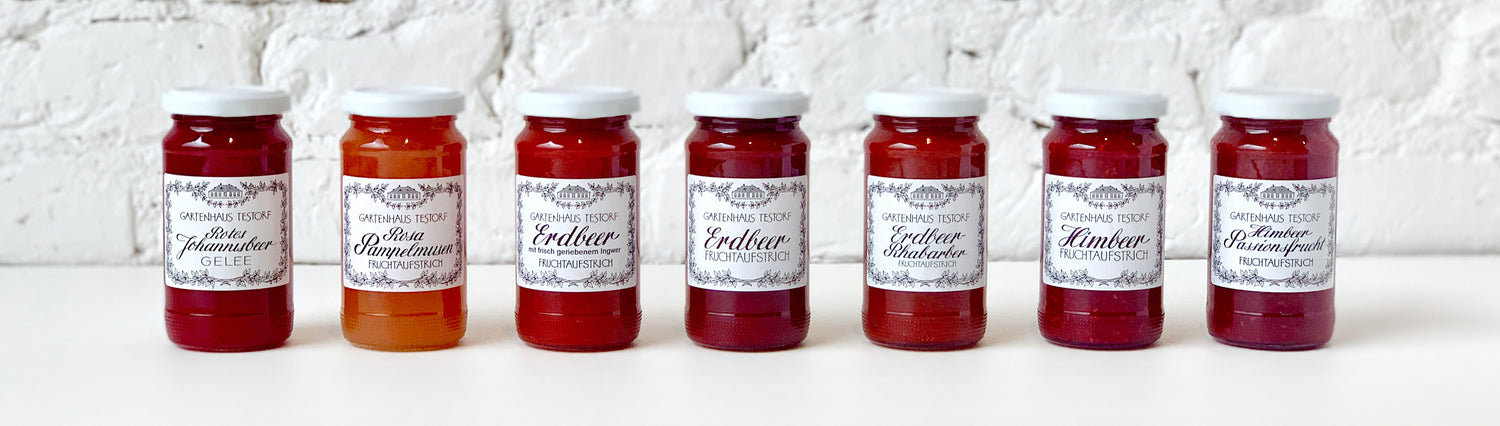 Rote Marmeladen und Fruchtaufstriche